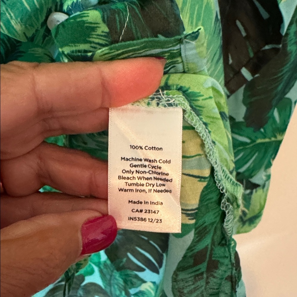 Talbots Green Leaf Print Shirt - Picture 3 of 3